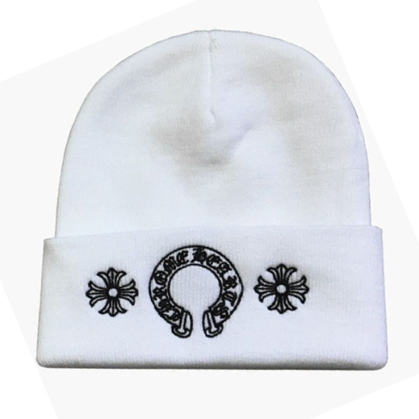 Chrome Hearts Beanie Three Flowers – White