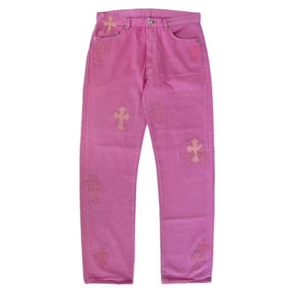 Chrome Hearts Denim Pink Jeans