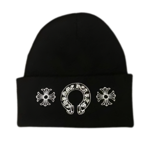 Chrome Hearts Horseshoe Skull Cap Beanie – Black