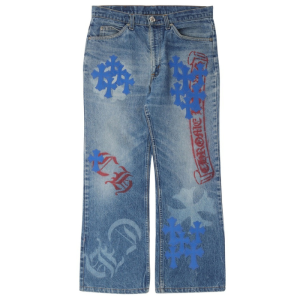 Chrome Hearts Levi’s Stencil Cross Patch Jeans