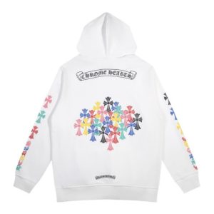 Chrome Hearts Multi Color Cross Cemetery Hoodie White