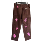 Chrome Style Brown Carpenter Hearts Pants