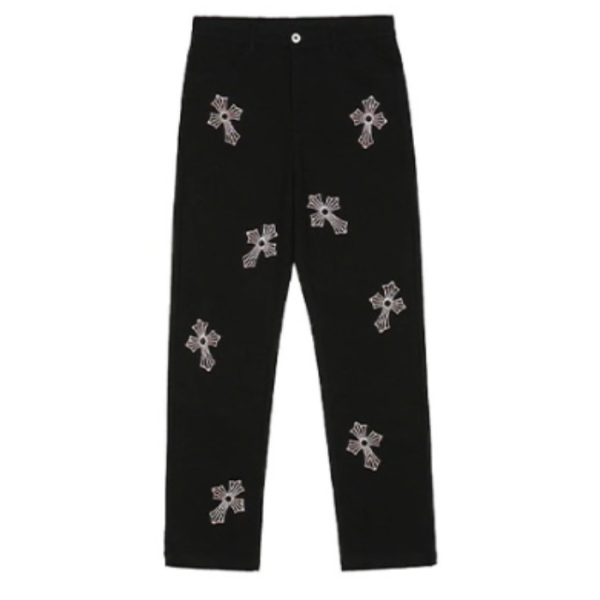 Rhinestone Cross Chrome Hearts Pants